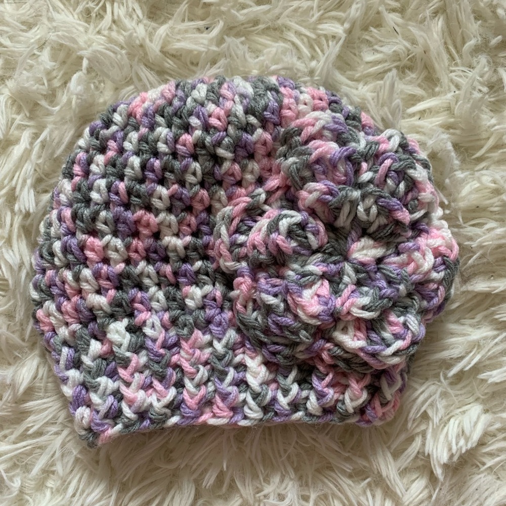Hand knit baby hat